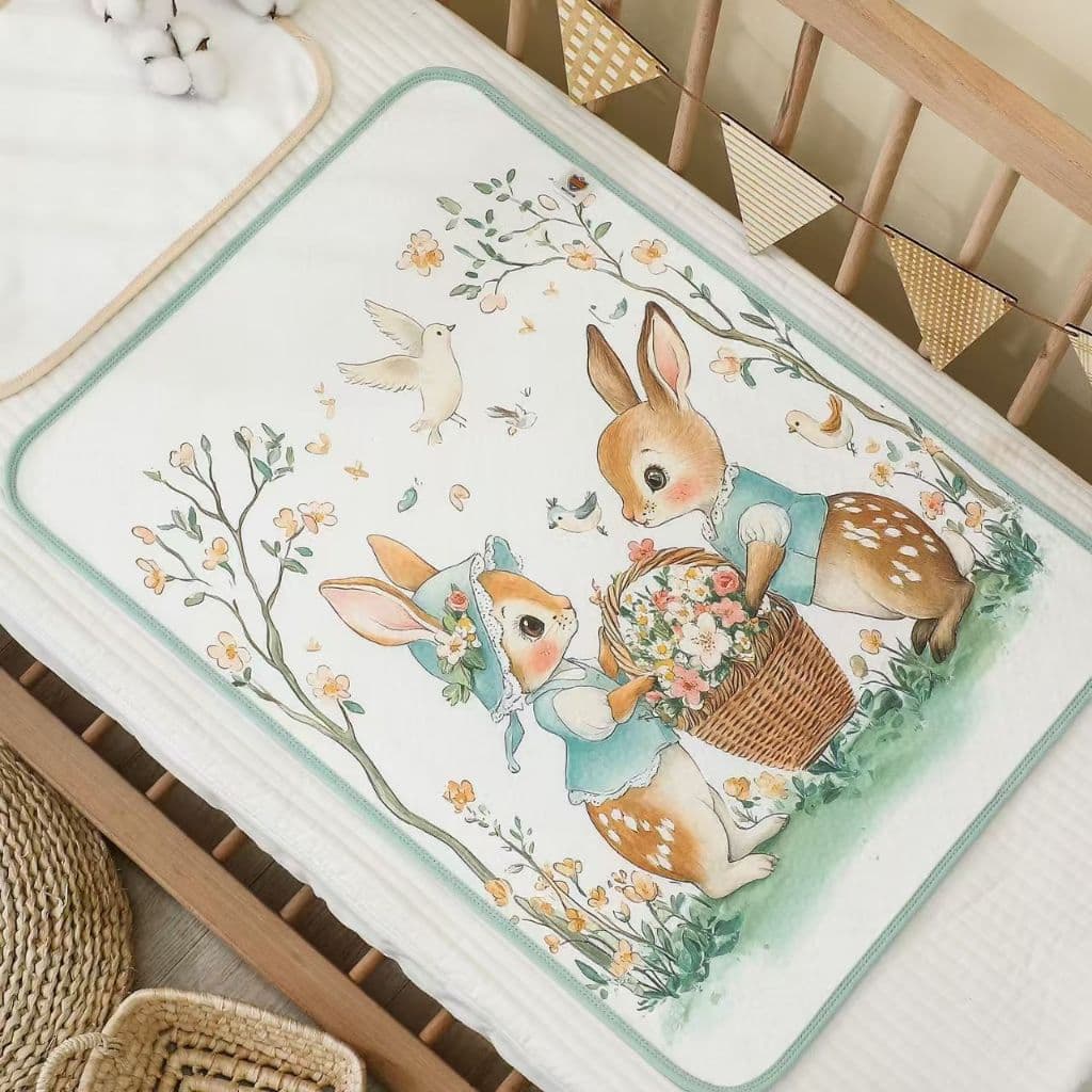 Almofada Para Troca De Bebê De Algodão 70X50CM Colchão Impermeável E Lençóis