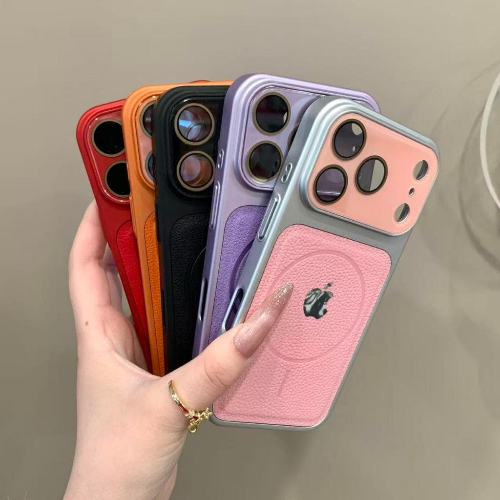 Capa de telefone magnética de grão de couro de alta qualidade, adequada para iPhone 11 12 13 14 15 16 17 Pro Max resiste