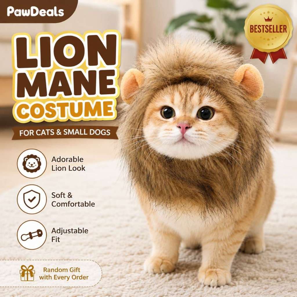 Engraçado Leão Juba Pet Traje Gato Peruca Chapéu Macio Pelúcia Cabelo Cosplay Para Gatos Cães Pequenos Festa De Hallowee