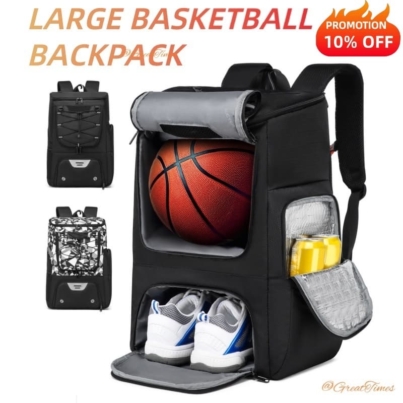 [EnvioExpresso]Mochila de Treino de Basquete Impermeável Isotérmica Compartimentos para Sapatos e Bola Academia Commute