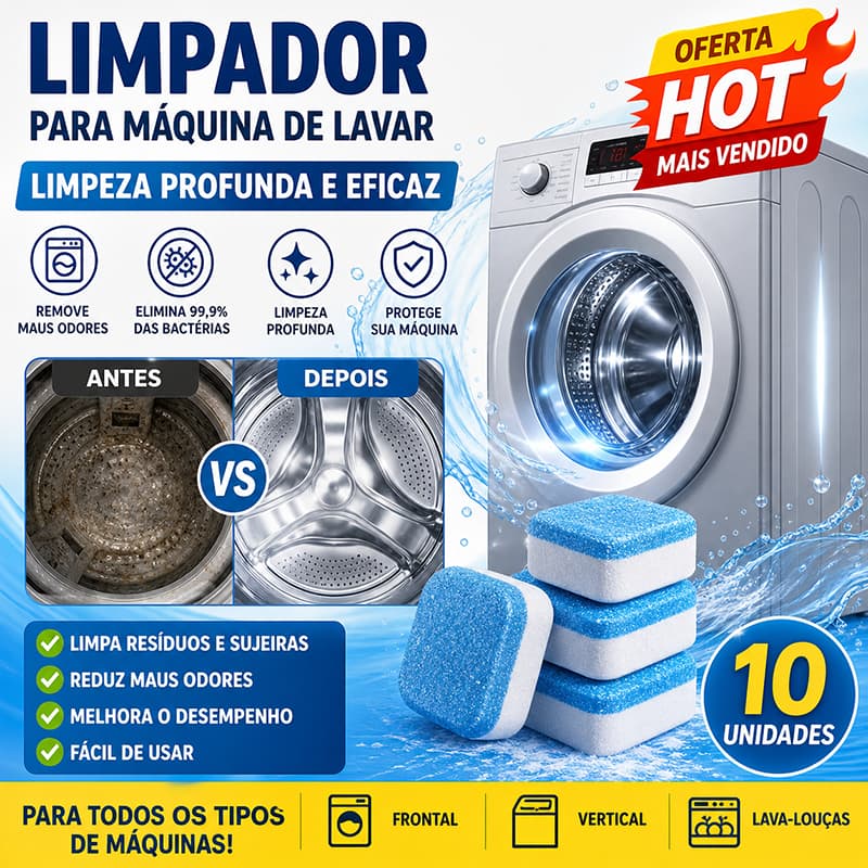 Máquina de lavar roupa Comprimidos de limpeza, Limpeza profunda, Remover sujeira, Lavadora limpa Tambor e banheira