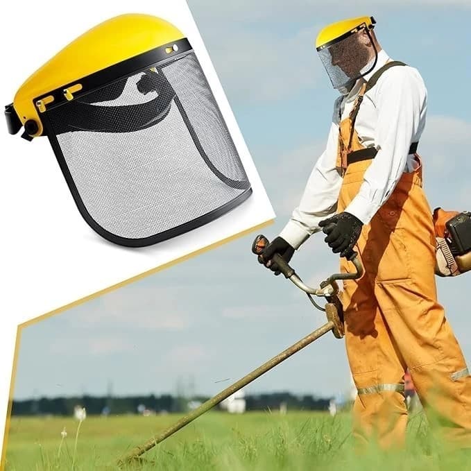 Protetor Facial Com Tela De Nylon Para Operador De Roçadeira samba