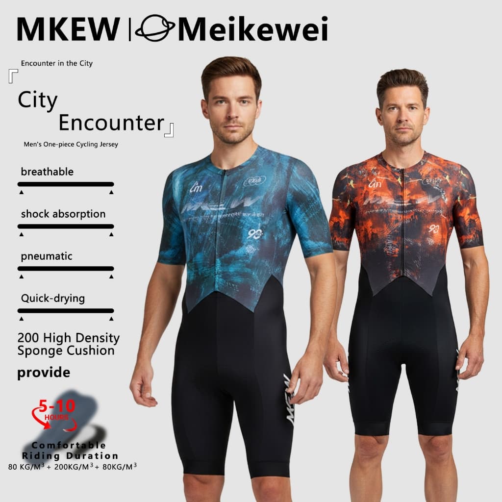 MKEW Macacão Masculino De Ciclismo Speedsuit Para Bicicleta Com Secagem Rápida Slim Fit De Manga Curta TEAM Bodysuit