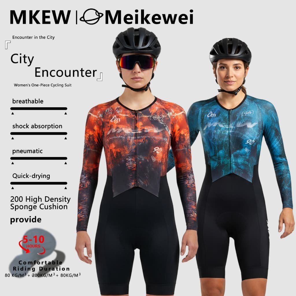 MKEW Macacão De Ciclismo De Uma Peça Feminino Aerodinâmico Pro-Grade Elite Performance Conjunto De Bicicleta De Estrada