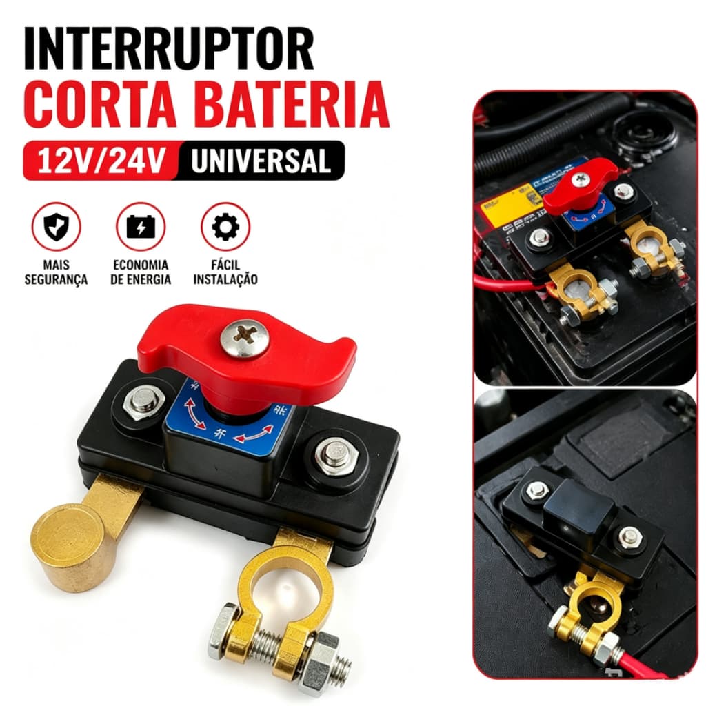 Terminal Para Bateria Conector Corta Corrente Chave Geral Neutro De Carro Som-12/24V