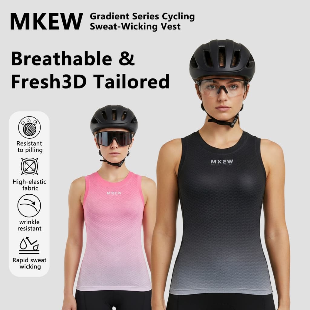 MKEW Mulheres Ciclismo Camada Base Sem Mangas Secagem Rápida Bicicleta Camiseta Malha Para Top Jersey Coletes