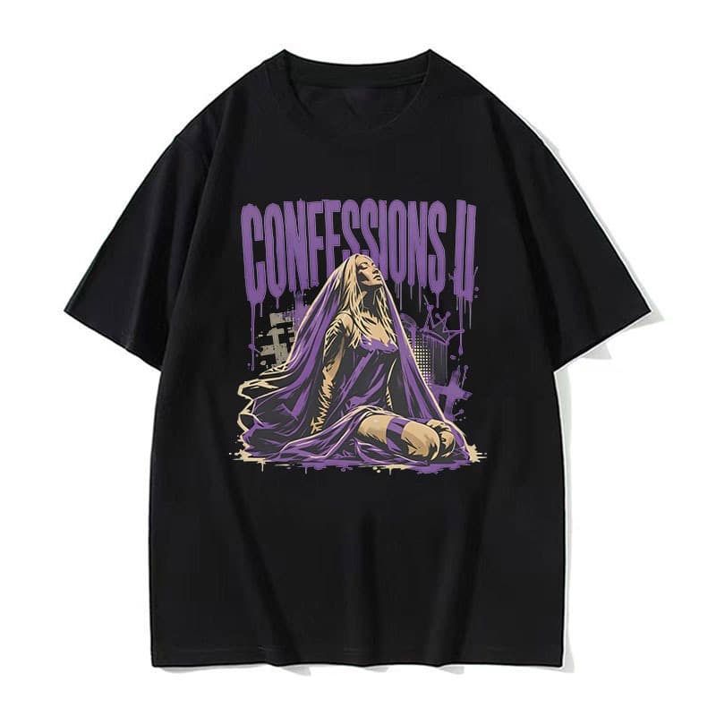 Engraçado Confessions Il Álbum Madonnas Camiseta Para Homem Em Torno Do Pescoço 100 % Algodão T Camisas De Manga Curta C