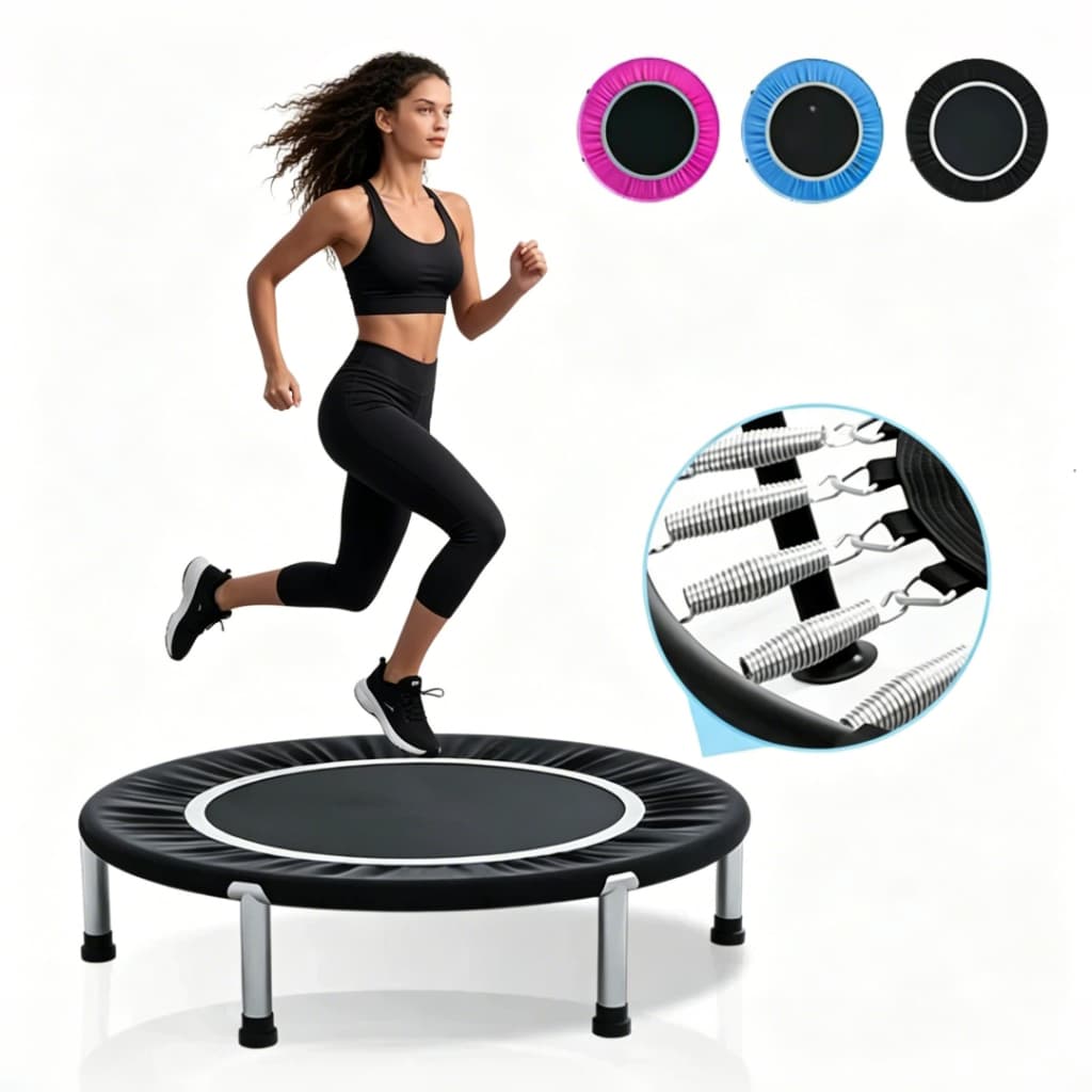 Trampolim Jump Profissional Com Capa Saia 1m Diâmetro Reforçado Até 200kg Para Academia