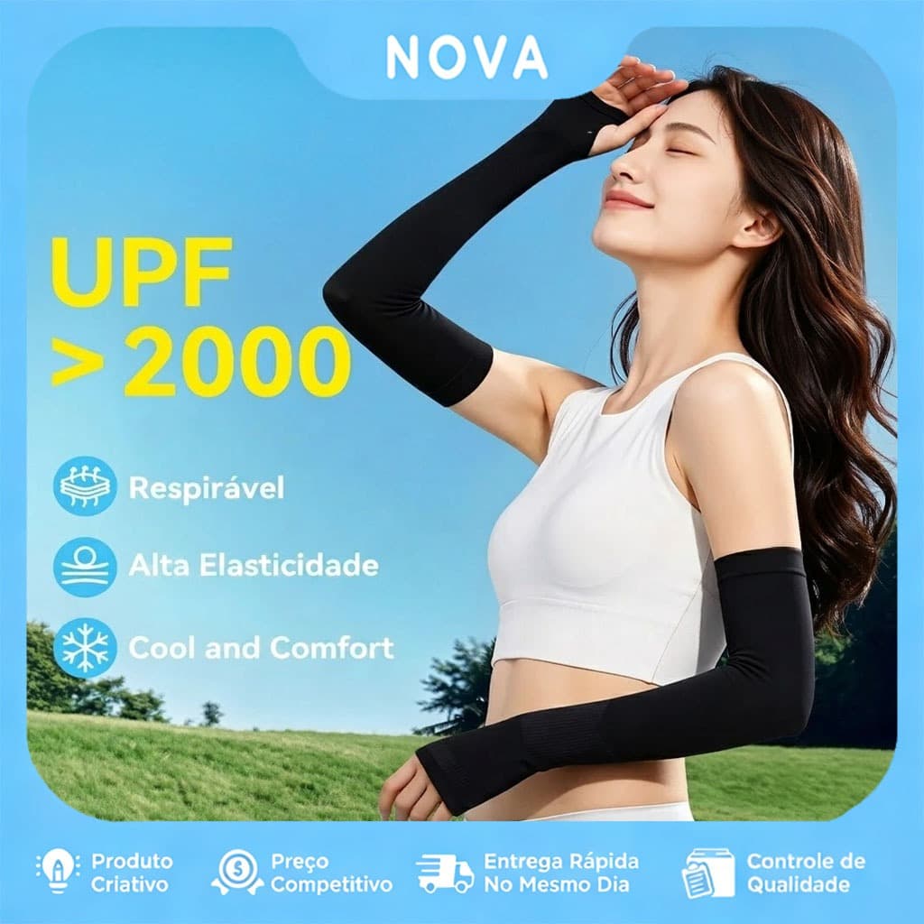 1/2/3 Pares Manguito Proteção Solar UV Fina Braço Seda Masculina Feminina Respirável