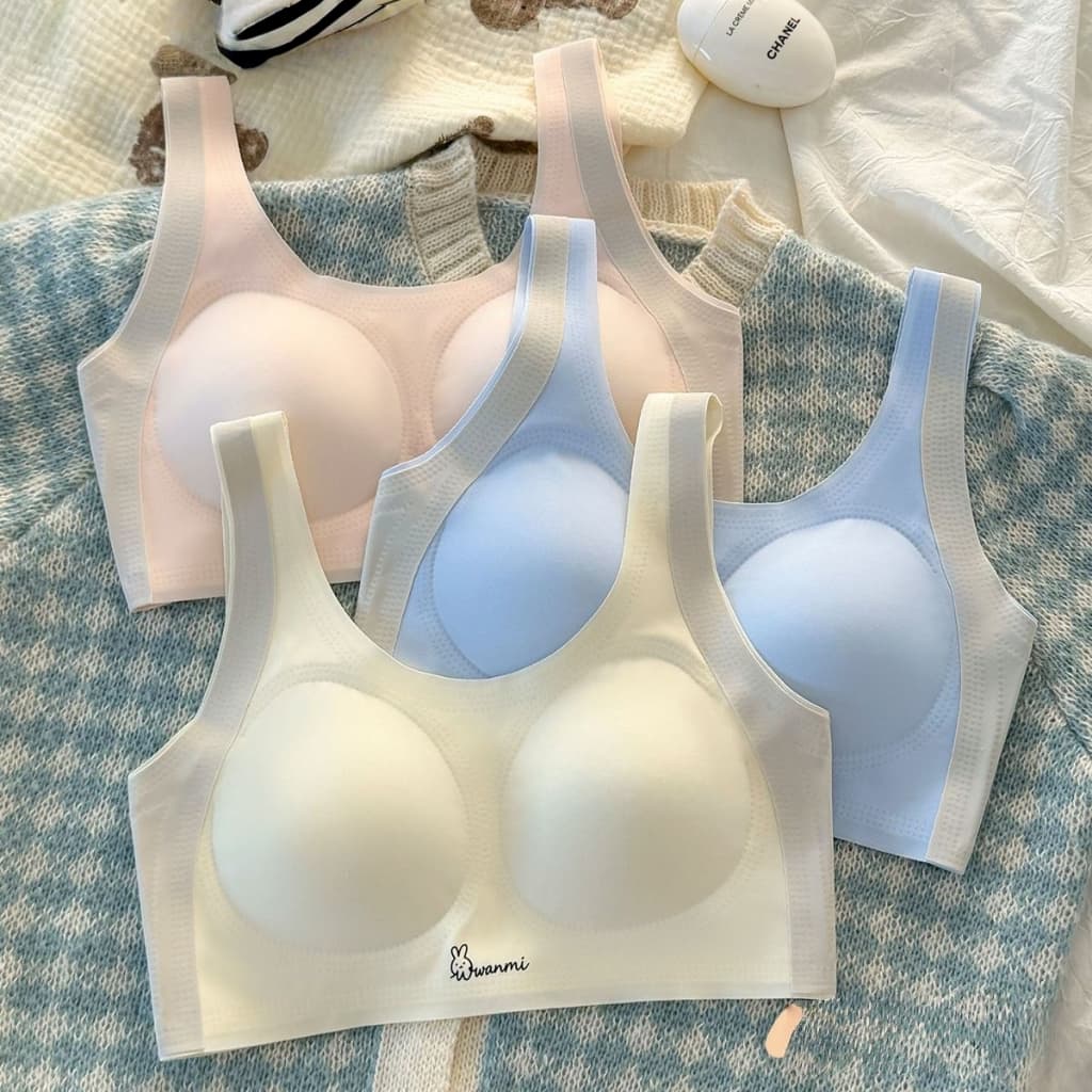 Sutiã De Treinamento De Seda Gelo Para Meninas Adolescentes , Sem Costura , Colete Esportivo , Puberdade , Respirável ,