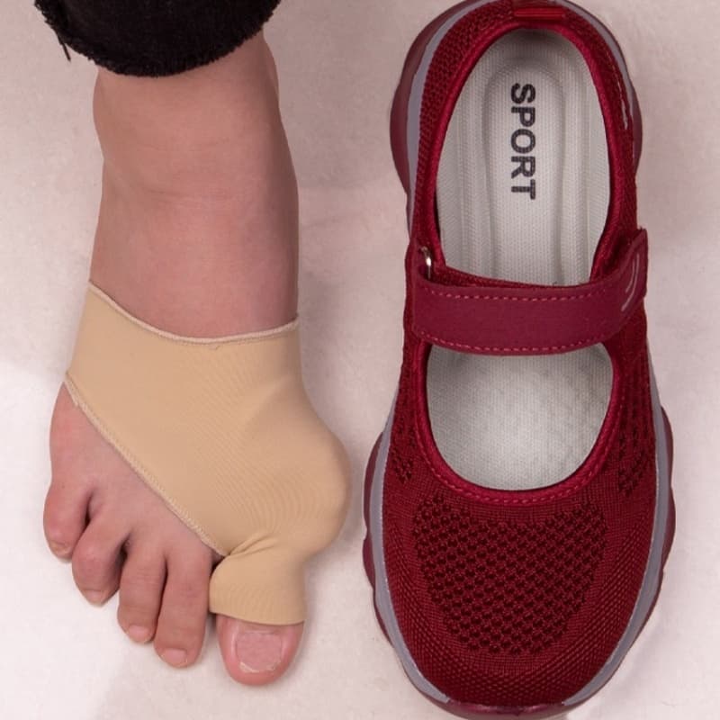 Tamanho 35-43 Verão Malha Respirável Sapatos De Caminhada Femininos Dedo Do Pé Largo Pés Inchados Da Mãe , Antiderrapant