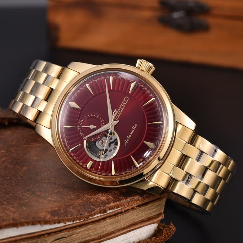 Relógio masculino moda Seiko relógio de pulso de quatro mãos relógio mecânico série marca superior