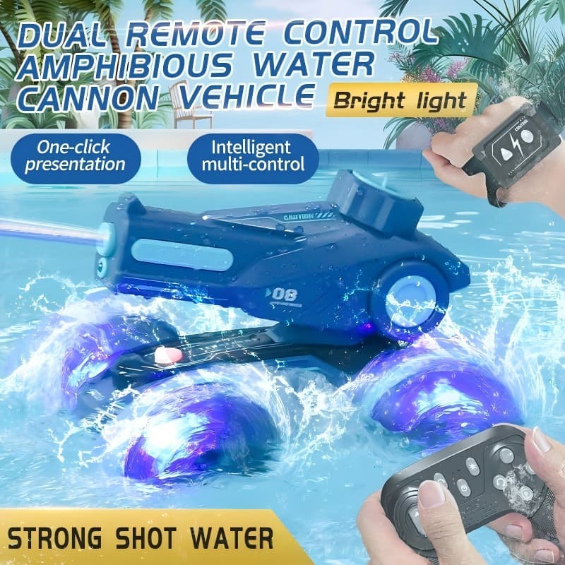 Luz dublê anfíbio velocidade variável crianças absorção de água controle remoto Spray de água veículo anfíbio