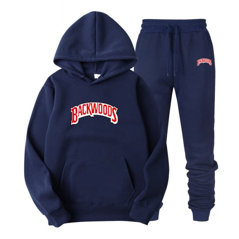 Moletom moderno estampado terno masculino feminino de lã com capuz terno de duas peças