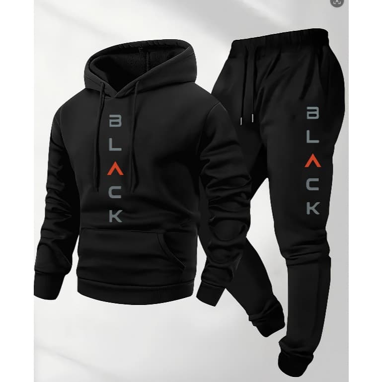 Moletom masculino de 2 peças de manga comprida e calça de moletom para corrida inverno