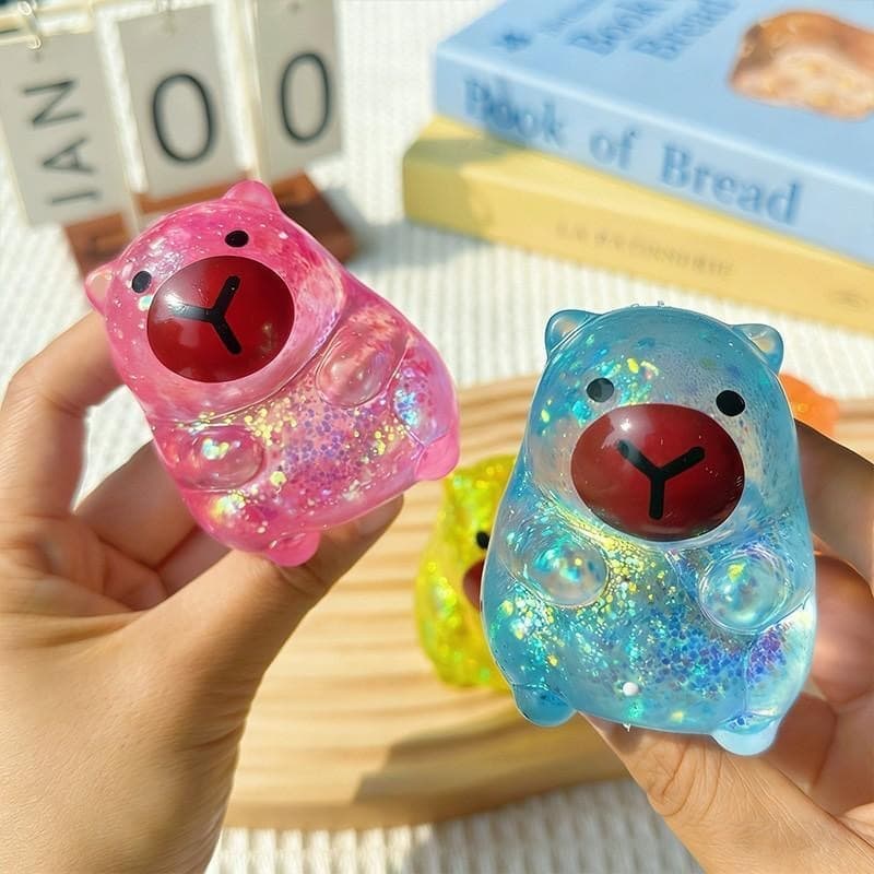 Glitter Capivara Urso Mole Brinquedo Fidget Colorido Sensorial Bolas De Estresse Alívio De Ansiedade Para O Dia Das Brux