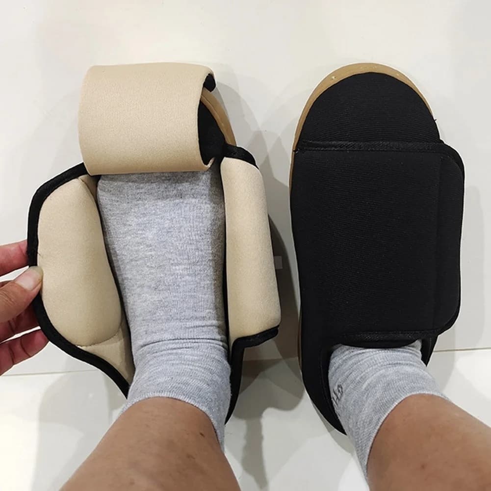 Sapatos Masculinos Para Diabéticos Pés Inchados Casa De Com Fecho Ajustável De Caminhada Largura Larga Idosos Internos E