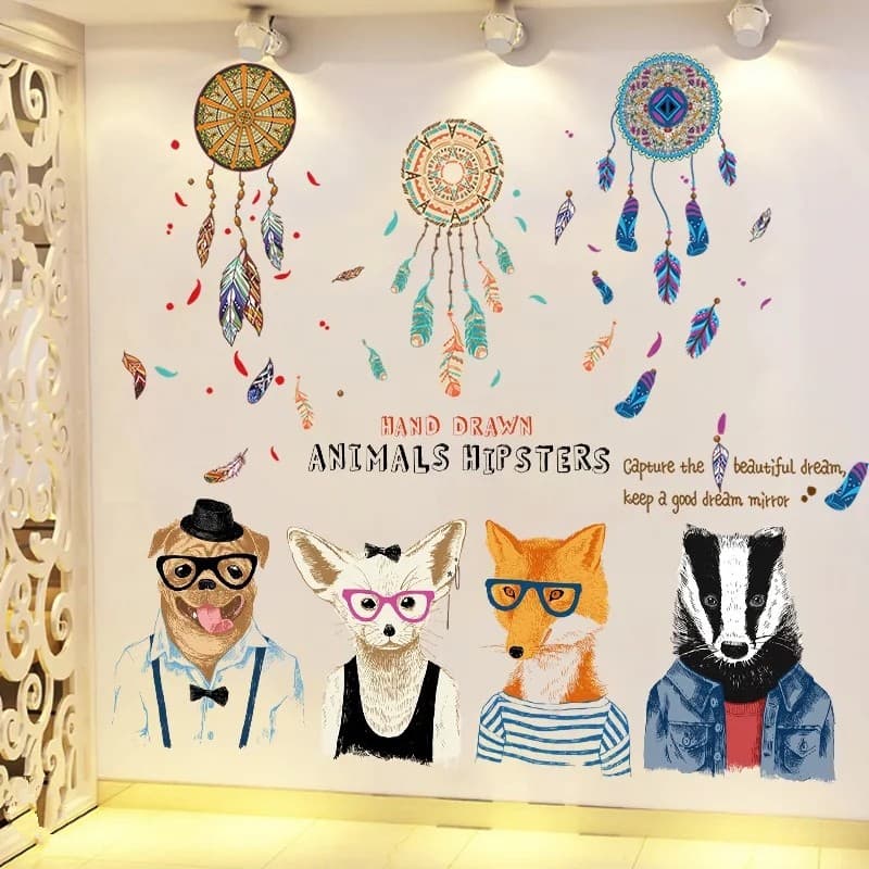 HJ96 desenhos animados quarto das crianças jardim de infância Pet Shop decorações adesivos casuais criativo sala estar c