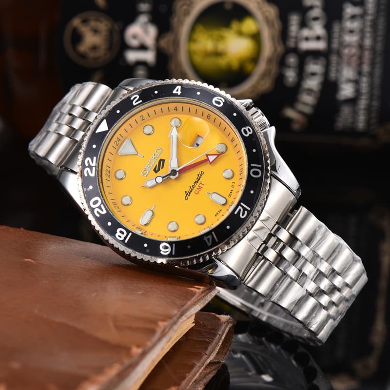 SEIKO Relógio de Pulso Masculino Relógio de Quartzo de Quatro Mãos Top Marca Moda GMT