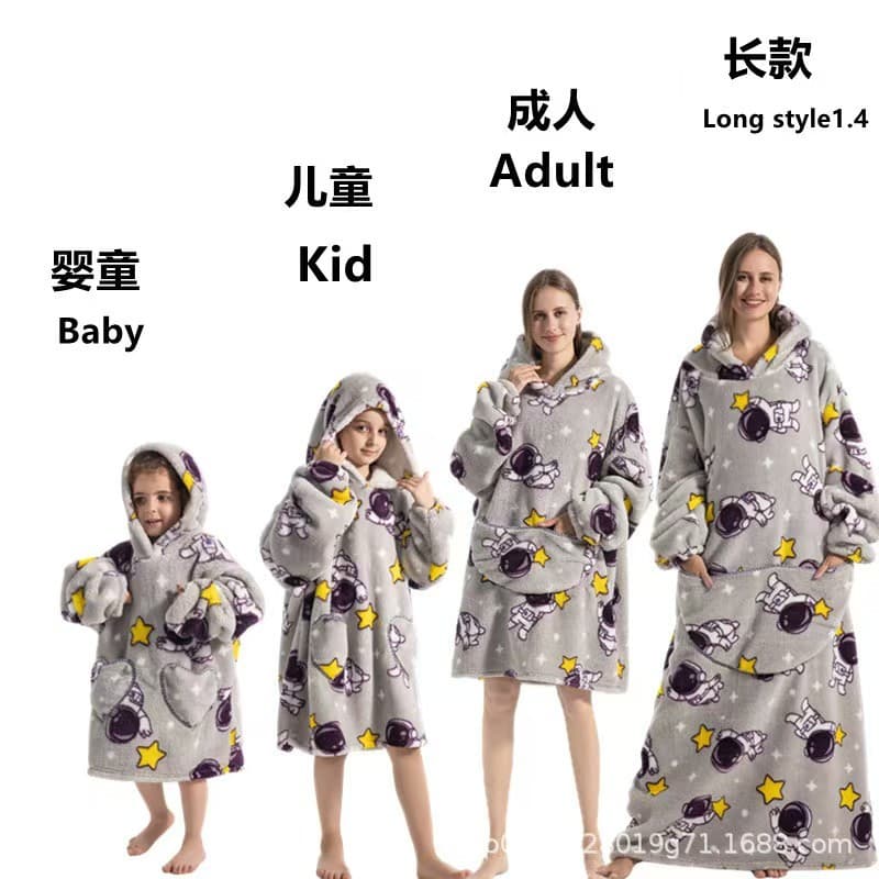 Cobertor com Capuz Super Grande e Extra Longo, Quente e Macio, Estilo Pullover, Confortável para Uso Casual em Ambientes