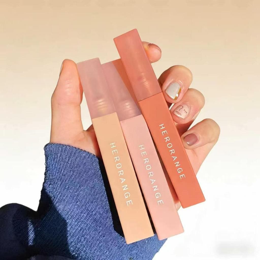HERORANGE Color Diário Veludo/Fosco Lip Glaze Leite Chá/Pasta de Feijão Cor Estudante Barato