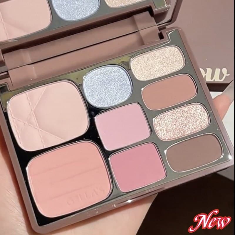[Novo Online] Gella's Star Falling Gloss Paleta de sombras de nove cores Pó delicado e não voador Blush fosco perolado C