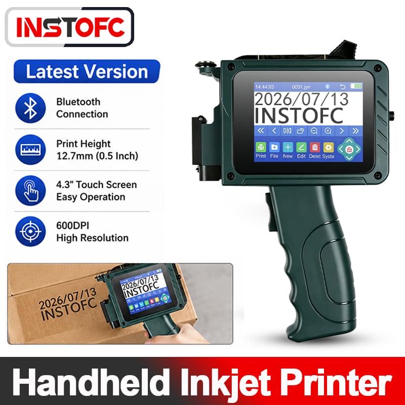 Impressora Jato De Tinta Portátil Bluetooth 12.7mm Edição via Smartphone App 24 Idiomas 600DPI Data QR Código De Barras