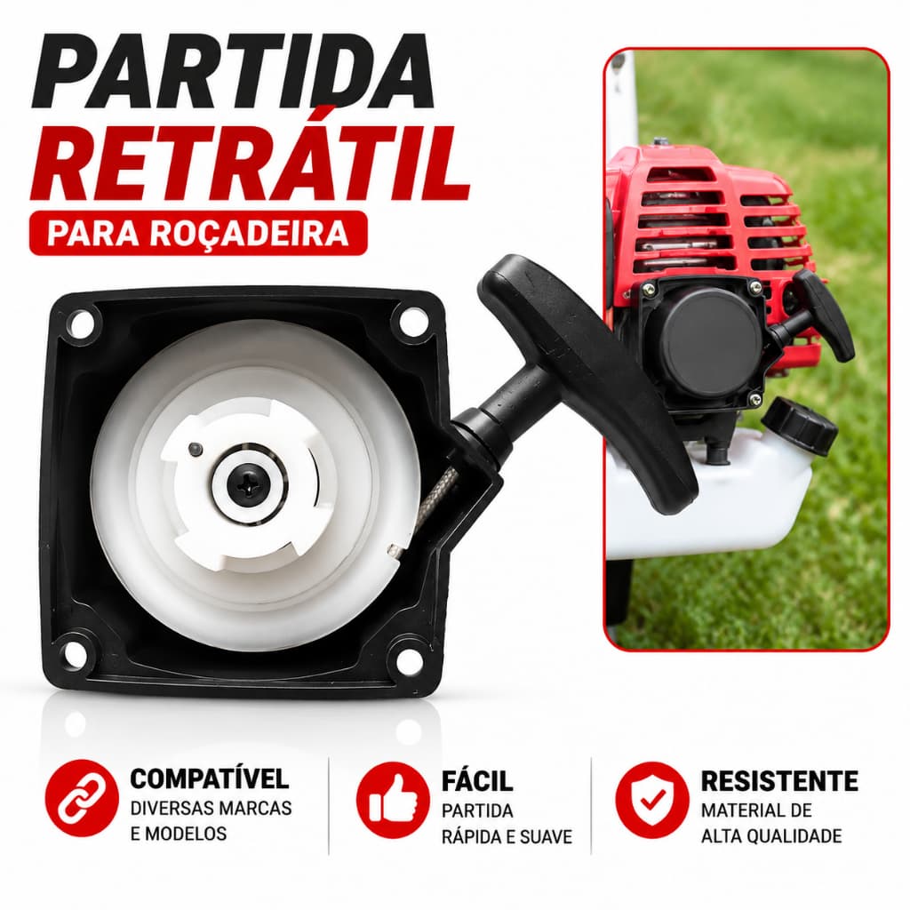 Puxador Partida Completa Roçadeira Nakasaki Nk650 65cc