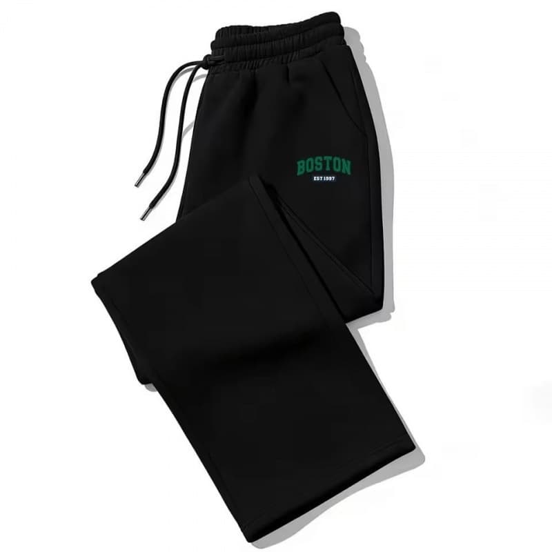 Novo estilo carta impressão solta mais magro olhar amarrado Casual moda calças esportivas de perna larga Sweatpants