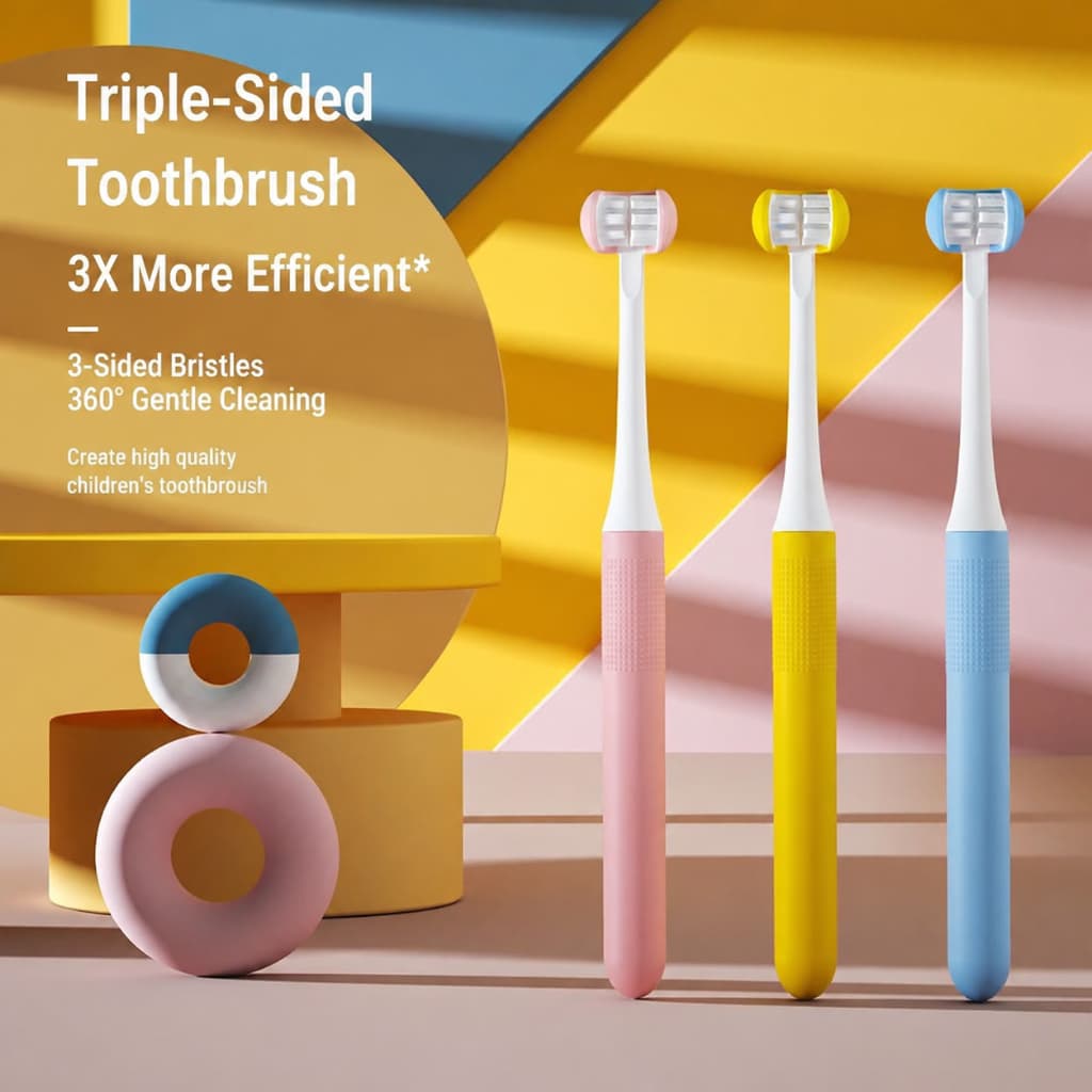 Escova De Dentes Em Formato De U 360 ° De Limpeza De Três Lados , Cabeça De Silicone Macio Com Cerdas DuPont , Oral Prof