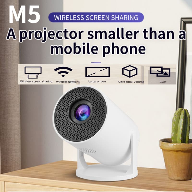 M5 mini Projetor Doméstico Com WIFI , Bluetooth , Compartilhamento De Tela Sem Fio