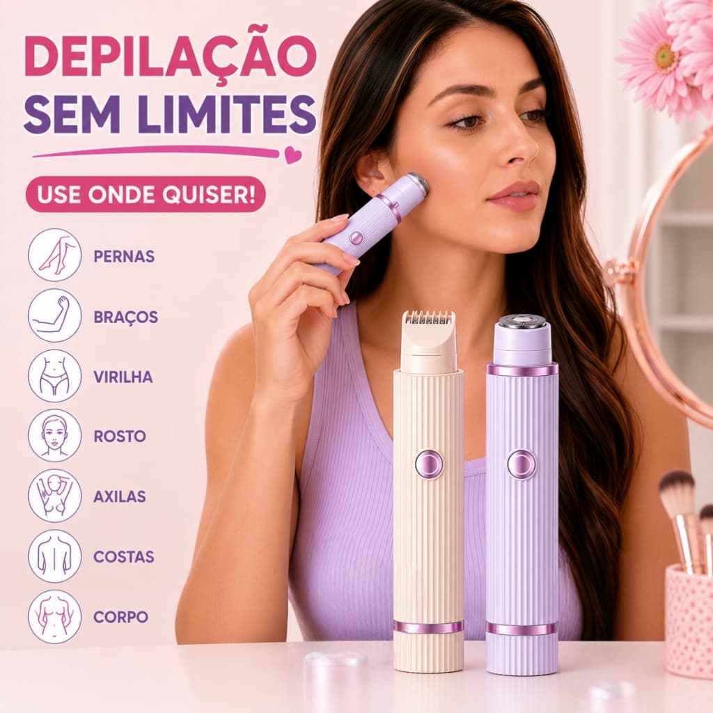 Depilador Elétrico Com Navalha Dupla , Cuidado E Depilação Para Sua Pele , Recarregável Tecnologia Indolor Avançada .