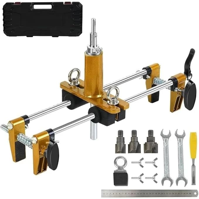 Gabarito Para Furação Ângulo Portas Gabarit Fechaduras Anti-pó 3 Fresas Aço-Tungstênio 18-24mm Kit Ajustável com Maleta