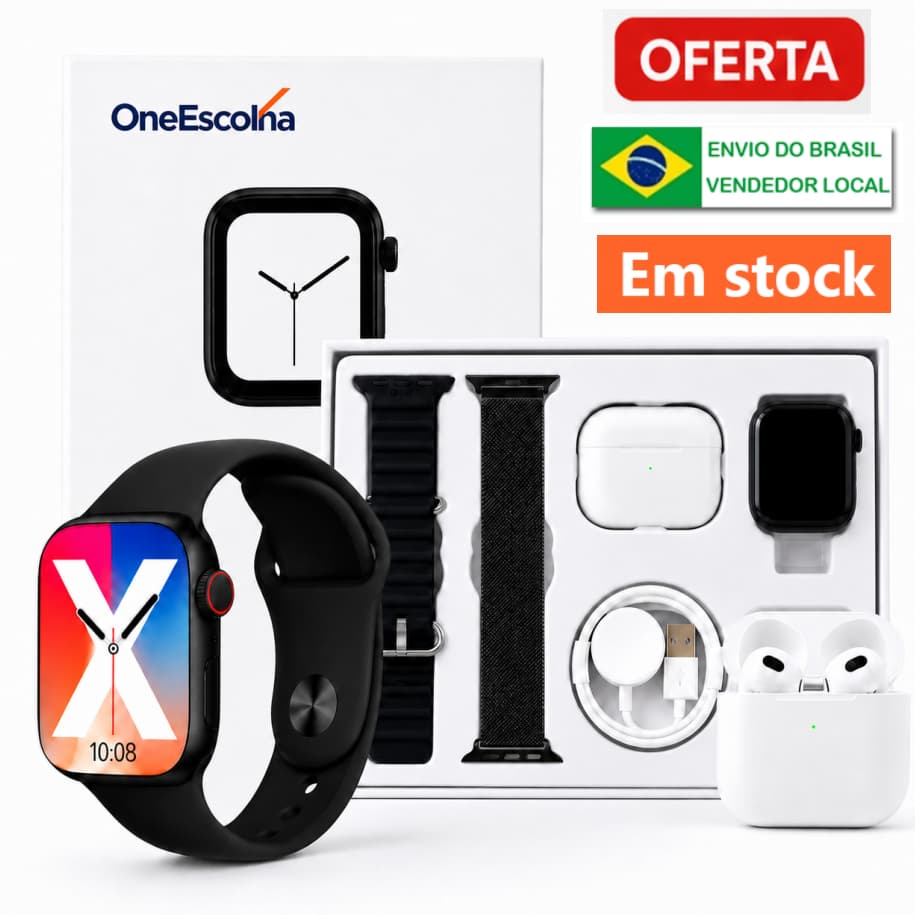 Smartwatch X9 Pro 45mm Oferta Especial Conjunto de Relógio Inteligente e Fone de Ouvido Bluetooth iOS Android FLP8