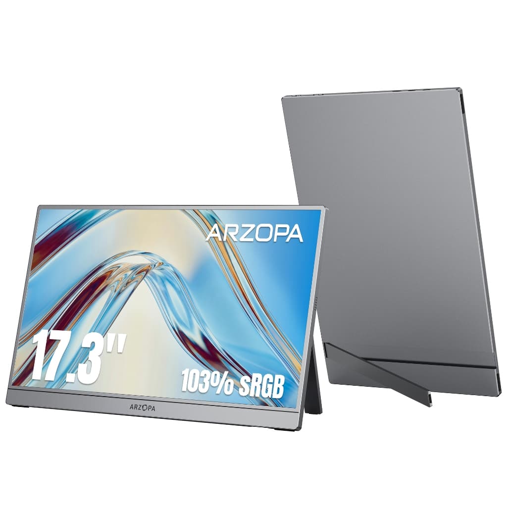 【NEW】Monitor Portátil ARZOPA Z1C Plus 17.3" Polegadas FHDFHD 100% sRGB , Ultrafino Para Laptop Com Suporte-Tela IPS PC