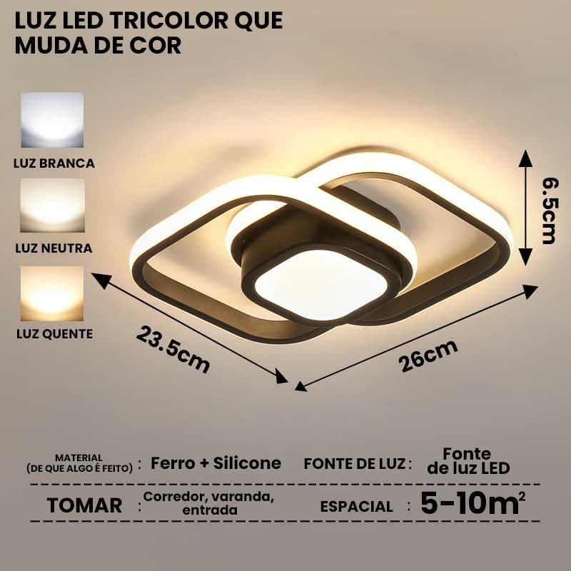 Luminária De Teto Led Moderna Plafon 3 em 1 Lustre para Quarto, Sala, Escritorio, Corredor, Cozinha.