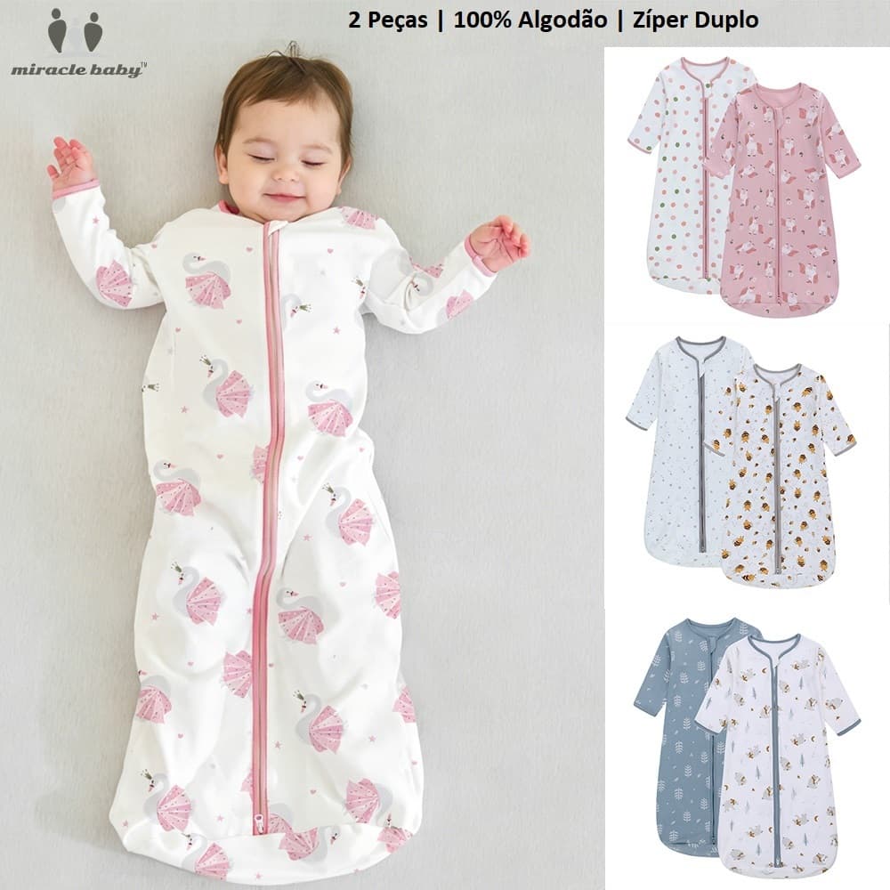 2 Peças Saco De Dormir Para Bebê Com Zíper/Enfaixa/Enfaixar Bebês Recém-Nascidos