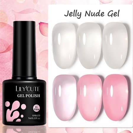 LILYCUTE Geléia Rosa/Nu Semi Transparente Unha Gel Polonês 8 Cores Permanente Do Prego 7ML Manicure UV Arte