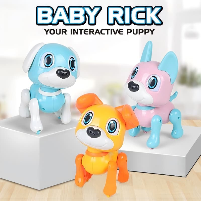 Robô inteligente cão crianças Sensor de simulação toque eletrônico animal de estimação dos desenhos animados som luz int
