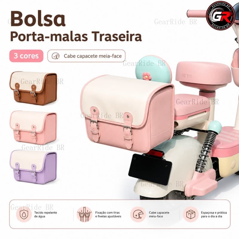 Bolsa de Armazenamento para Banco Traseiro de Motocicleta - Porta-malas de Carro Elétrico a Bateria Impermeável