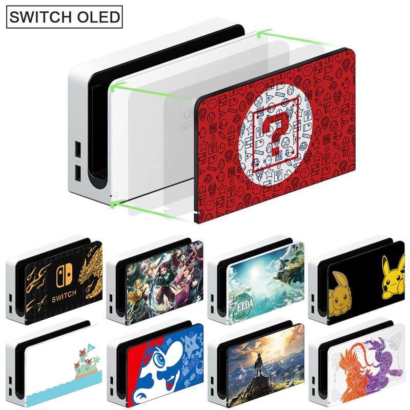 Capa De Substituição Para Nintendo Switch Oled Dock Case Anime Cartoon Decorativa Placa Frontal Protetora Capinha Acessórios