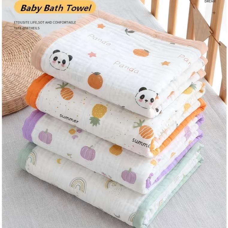 Toalha De Banho De Bebê De Gaze De Algodão 110X110CM Corpo Infantil Cobertor