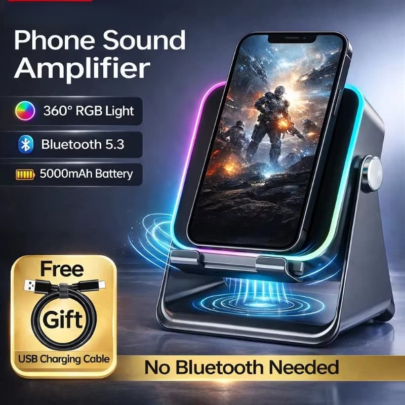 Alto-Falante De Indução Magnética Suporte Do Telefone Sem Fio Bluetooth Amplificador Portátil Mesa RGB Luz 5000mAh Bater