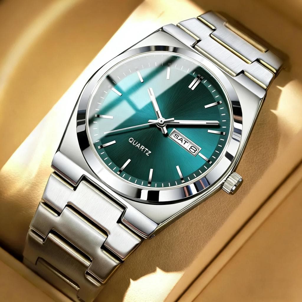 Relógio Masculino Suíço À Prova D'água Moda Aço Luxo Calendário Luminoso Analógico Quartzo Não Mecânico Automático Reloj