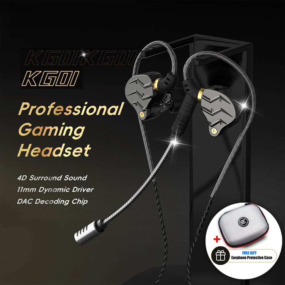 New KG01 Fones de Ouvido Gamer Profissional, Estéreo com Fio com Caixa de Presente