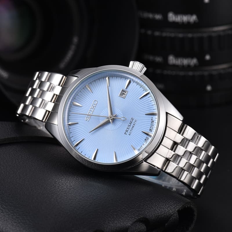 Relógio masculino de três ponteiros relógio mecânico SEIKO moda PRESAGE marca superior relógio de pulso pulseira de aço