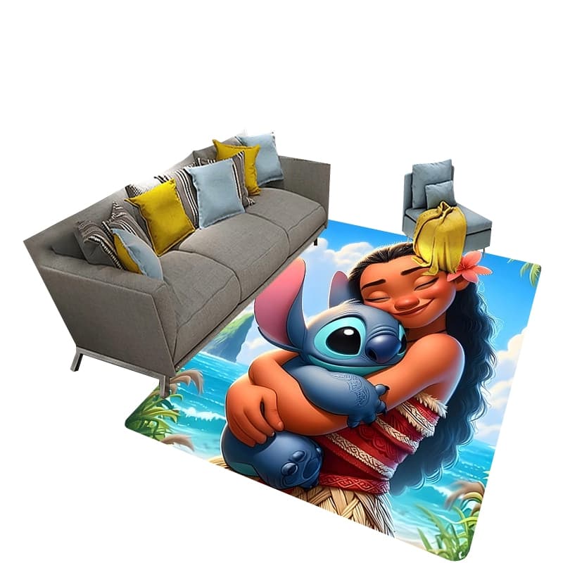 Casa Disney Lilo & Stitch Impressão Tapete Antiderrapante Sala De Estar Quarto Decorativo