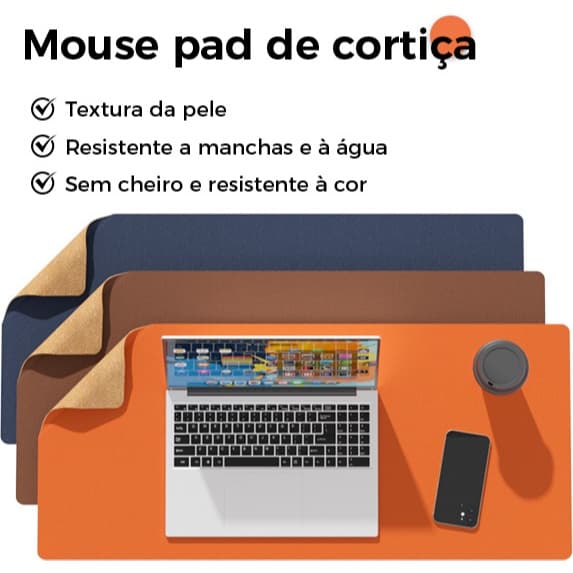 Almofada De Mesa De Couro De Cortiça , Tapete Escritório , premium Grossa Com Costura , Bloco De Escrita Antiderrapante