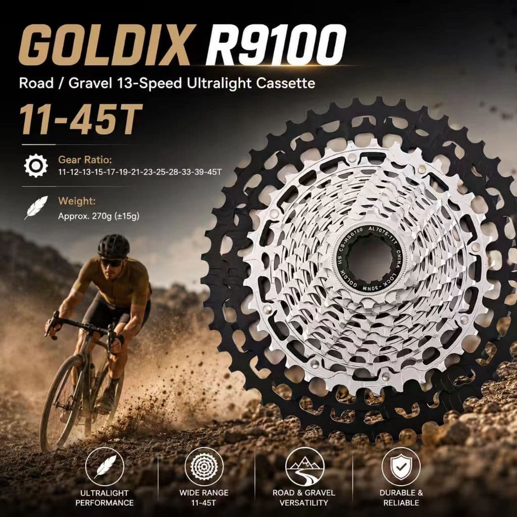 Cassete GOLDIX R9100 De 13 Velocidades , Roda Dentada Ultraleve De Amplo Alcance Otimizada Para Bicicletas De Montanha ,