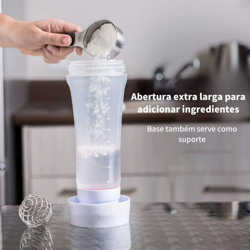 Shaker 3 em 1 para Massa | Panqueca Waffle Crepé | 1 Litro sem Bagunça
